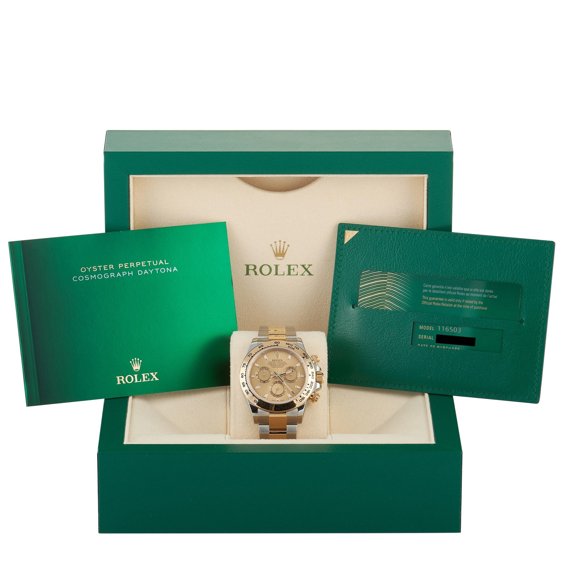Rolex Cosmograph Daytona Two-Tone Champagne Dial Watch 116503-0003 In New Condition In Southampton, PA
