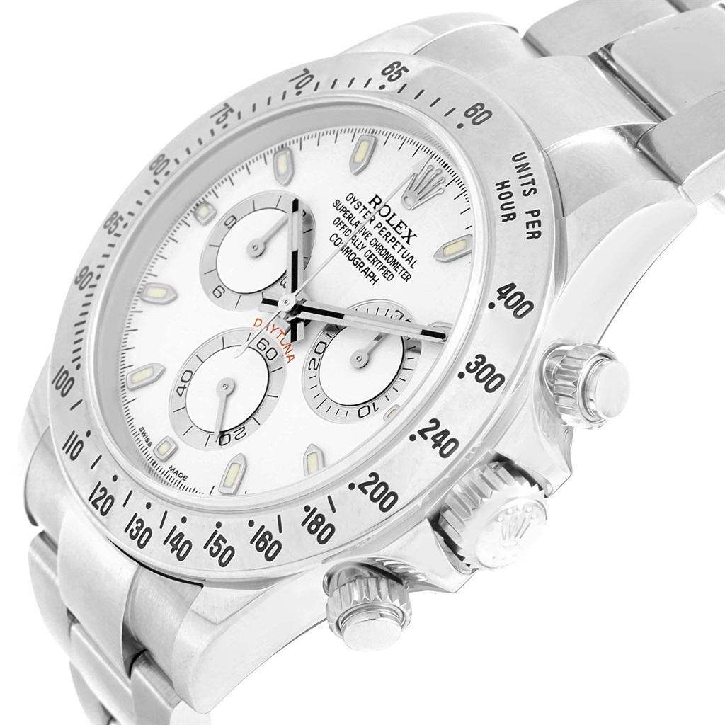 Rolex Cosmograph Daytona White Dial Chronograph Men’s Watch 116520 im Zustand „Gut“ in Atlanta, GA
