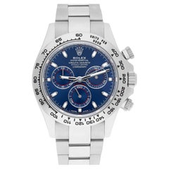 Used Rolex Cosmograph Daytona White Gold 40mm Blue Dial 116509 Complete 2018
