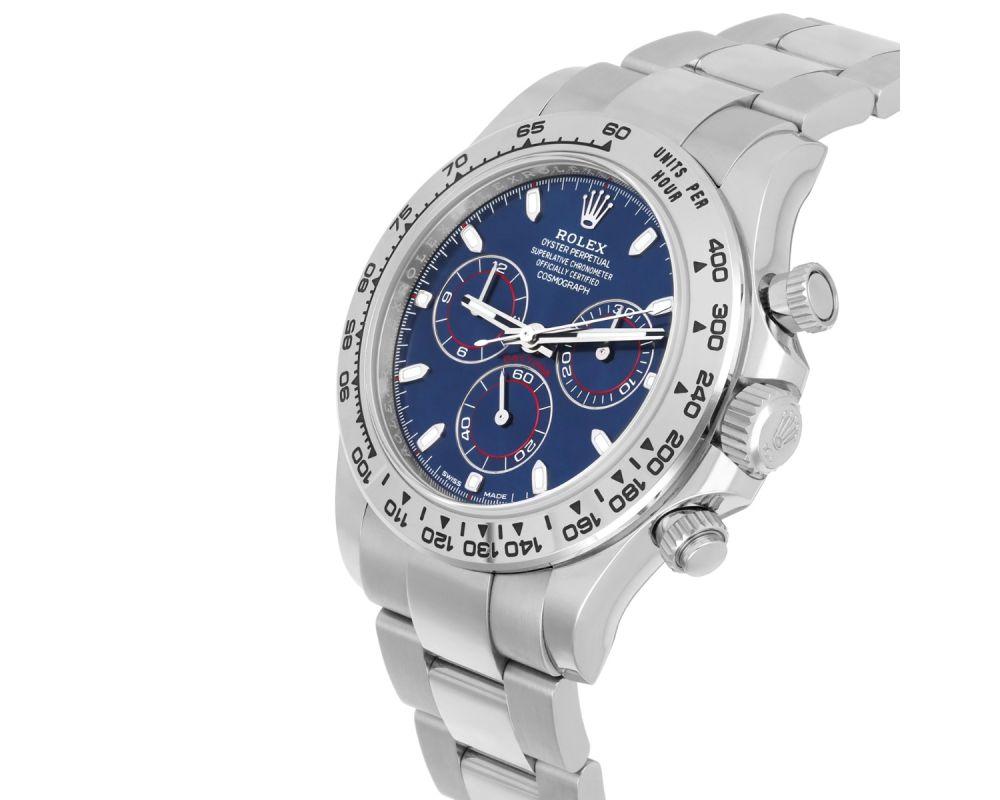 Men's Rolex Cosmograph Daytona White Gold 40mm Blue Dial 116509 Complete 2020
