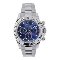 Rolex Cosmograph Daytona White Gold Blue Index Dial Watch 116509