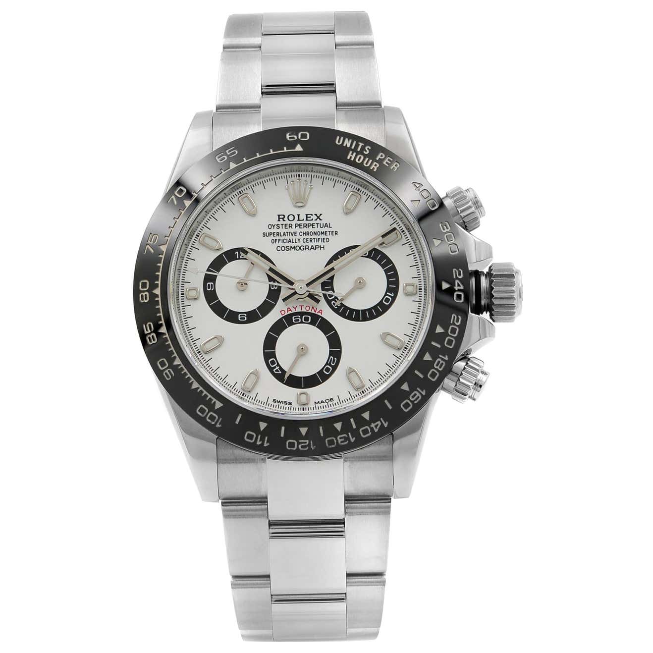 Rolex Cosmograph Daytona White Panda Dial Steel Automatic Mint Watch ...