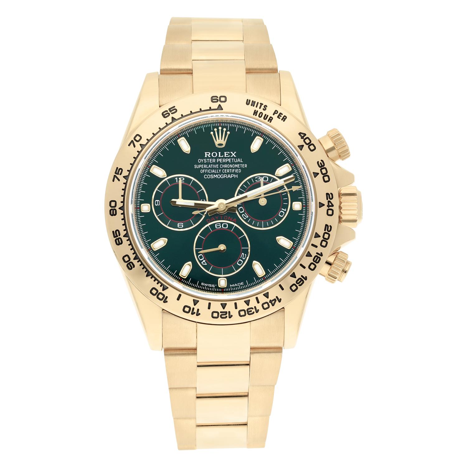 Rolex Cosmograph Daytona Yellow Gold 116508 Green 