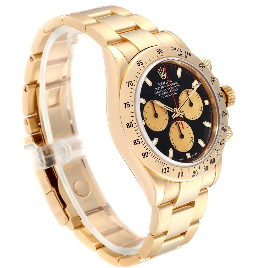 Rolex Cosmograph Daytona Yellow Gold Black Dial Men's Watch 116528 In Excellent Condition In Atlanta, GA