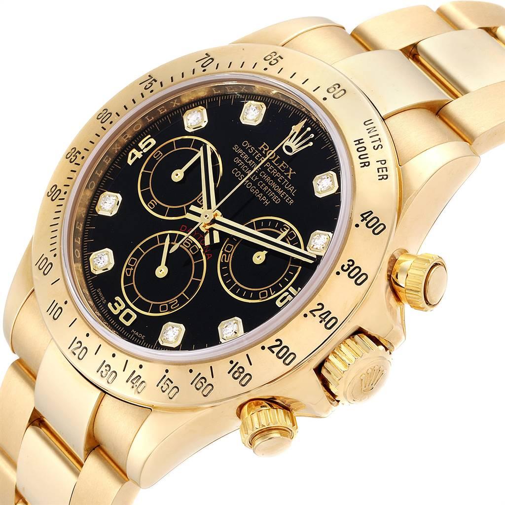 Rolex Cosmograph Daytona Yellow Gold Black Dial Men's Watch 116528 For Sale 1