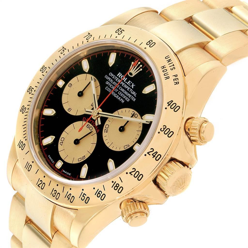 Rolex Cosmograph Daytona Yellow Gold Black Dial Men's Watch 116528 For Sale 3