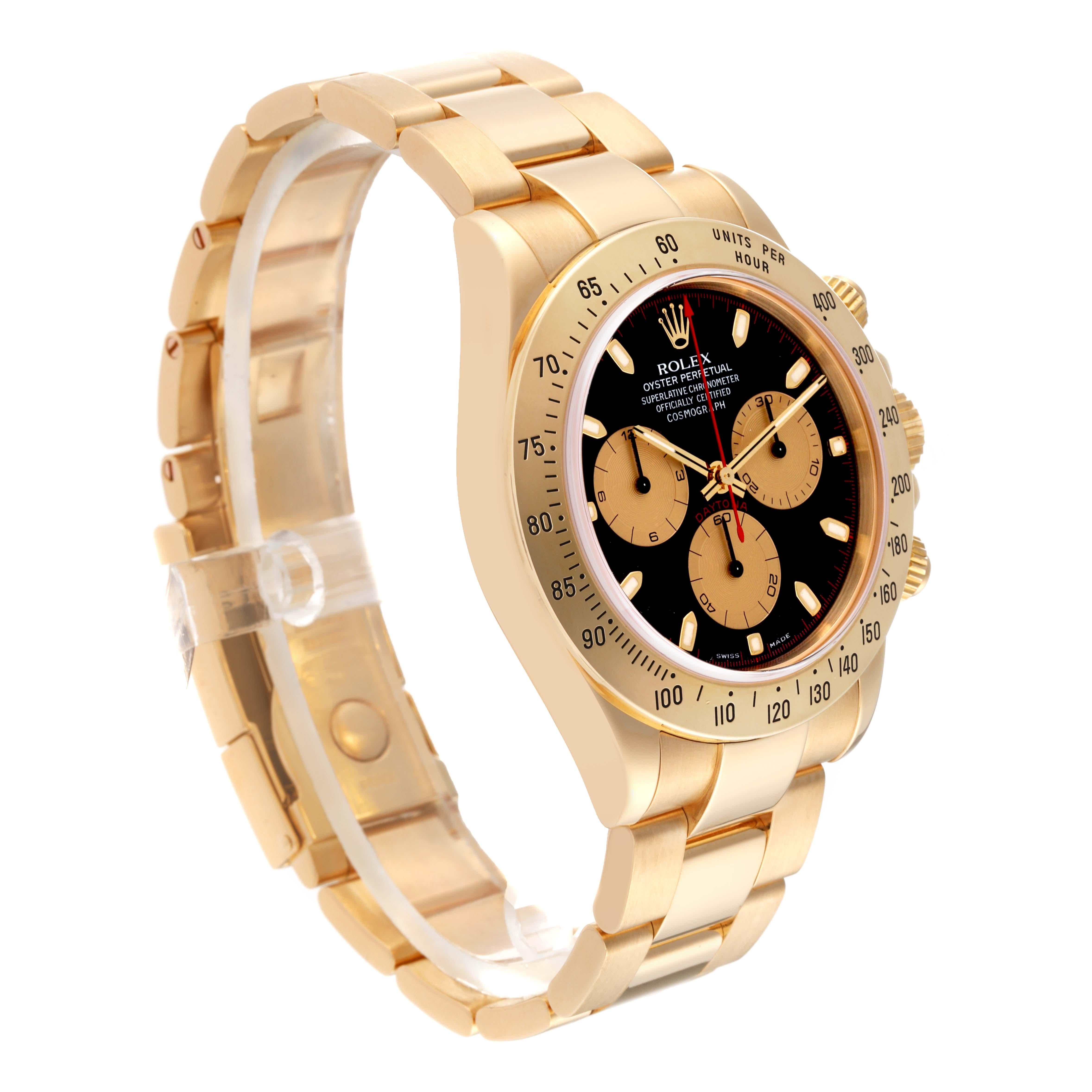 Rolex Cosmograph Daytona Yellow Gold Black Dial Mens Watch 116528 For Sale 3
