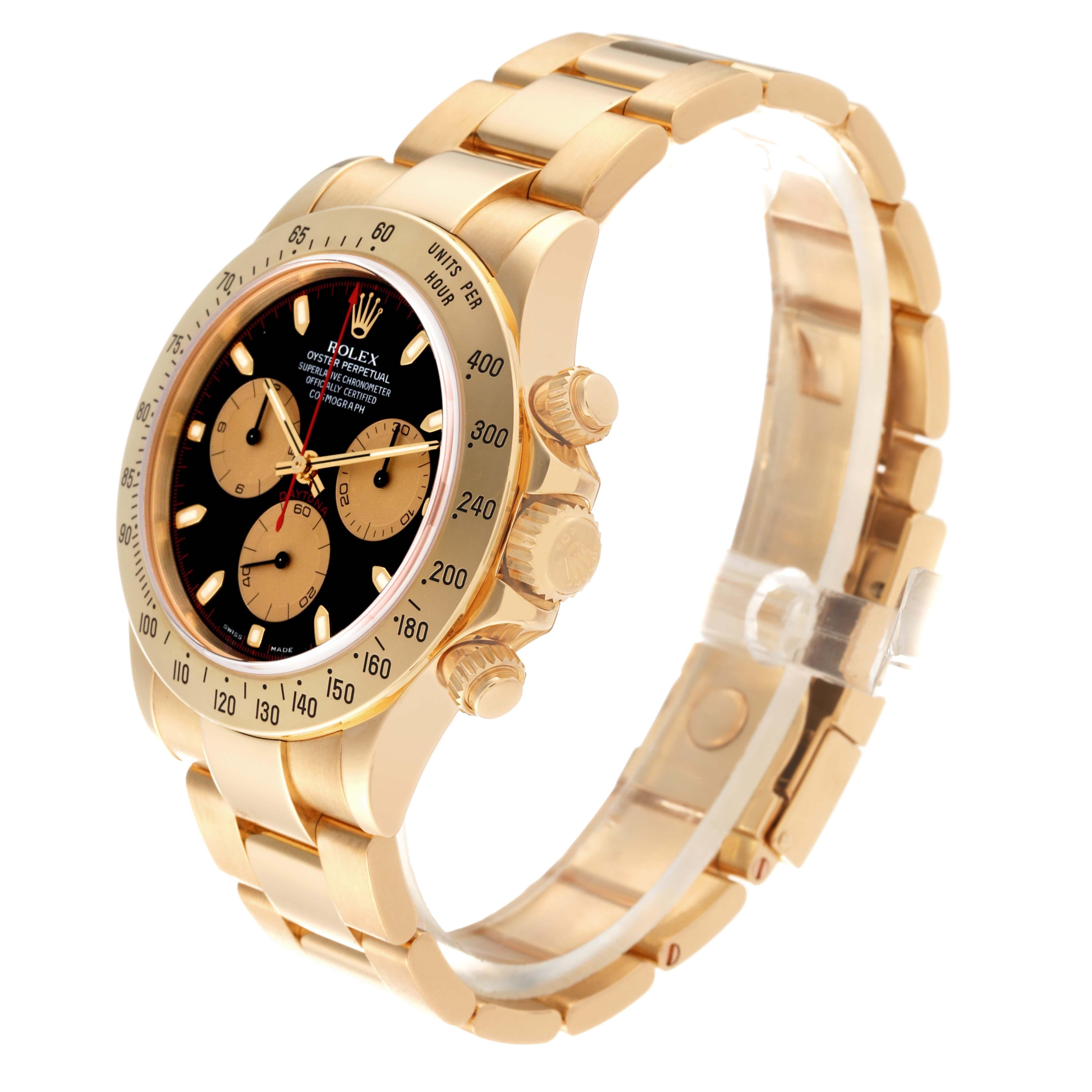 Rolex Cosmograph Daytona Yellow Gold Black Dial Mens Watch 116528 For Sale 5