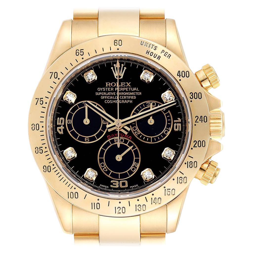 Rolex Cosmograph Daytona Yellow Gold Black Dial Men's Watch 116528 For Sale