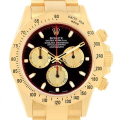 Rolex Cosmograph Daytona Yellow Gold Black Dial Men's Watch 116528