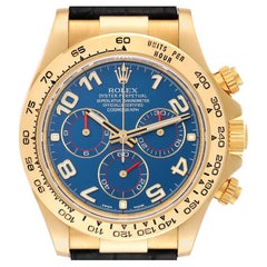 Rolex Cosmograph Daytona Yellow Gold Blue Dial Mens Watch 116518