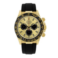 Rolex Cosmograph Daytona Yellow Gold Champagne Dial Oysterflex Watch 116518