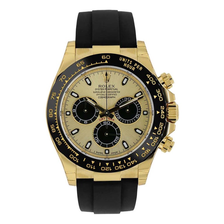 Rolex Cosmograph Daytona Yellow Gold Champagne Oysterflex Watch ...