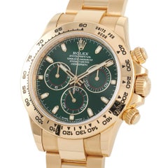 Rolex Cosmograph Daytona Yellow Gold Green Dial Watch 116508-0013