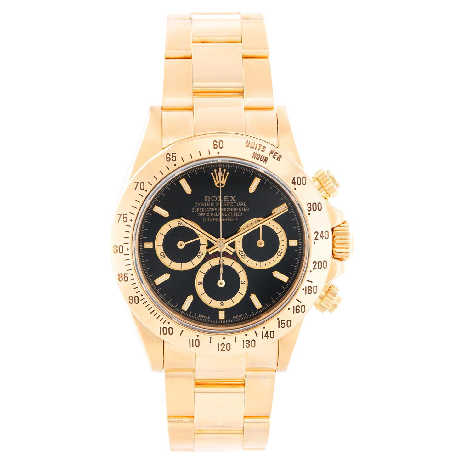 Rolex Cosmograph Zenith Daytona Men's 18k Gold Watch 16528
