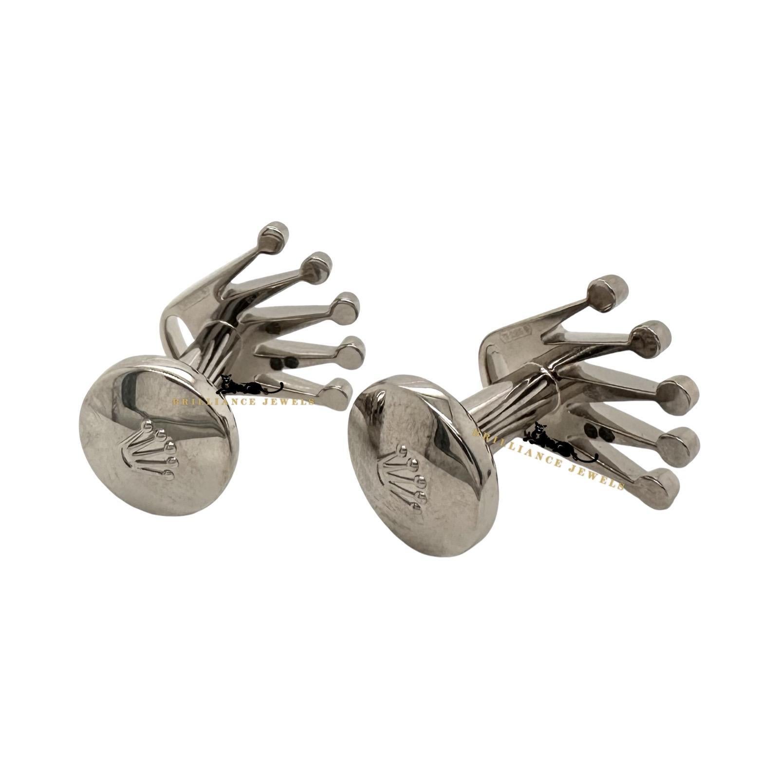 Brand: Rolex
Style: Cufflinks
Material: 18k White Gold
Includes: Original purchase receipt + Rolex Green Card