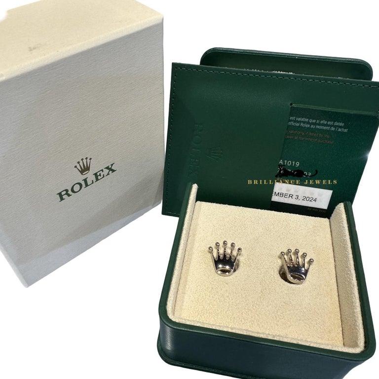 Men's Rolex Cufflinks Ref. A1019 in 18k White Gold, Original Receipt + Card