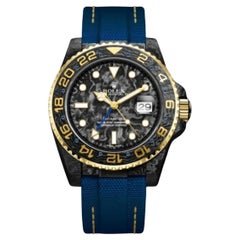 Rolex Custom Watch GMT Carbon Fiber 18 Karat Gold Mens