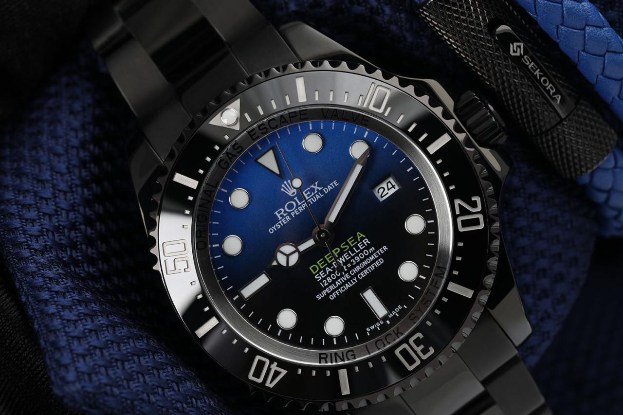 NEVER WORN Rolex D-Blue Sea-Dweller Deepsea Black Custom Hight Quality PVD/DLC Watch, Custom Dial 116660

Please note: International import duties, taxes, and charges are not included in the item price or shipping cost. These charges are the buyer's