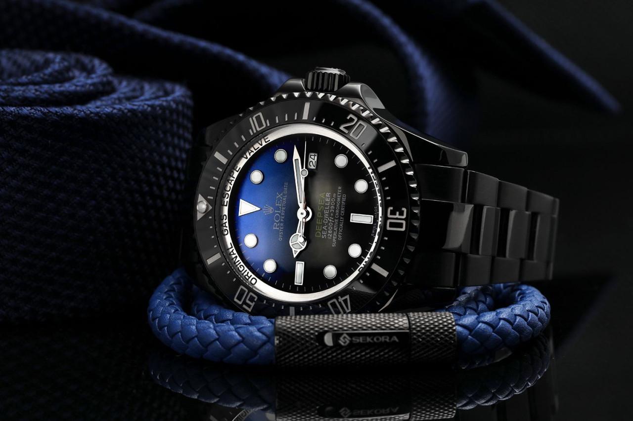 Rolex D-Blue Sea-Dweller Deepsea Schwarz PVD 116660 Herren im Angebot