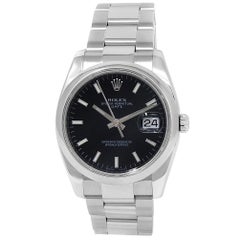 Rolex Date 115200, Black Dial, Certified and Warranty