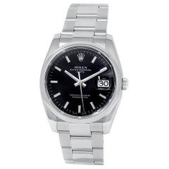 Rolex Date 115200, Black Dial, Certified and Warranty