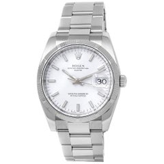 Rolex Date 115210, White Dial, Certified and Warranty