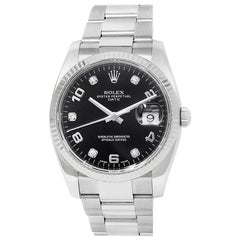 Rolex Date 115234, Black Dial, Certified and Warranty