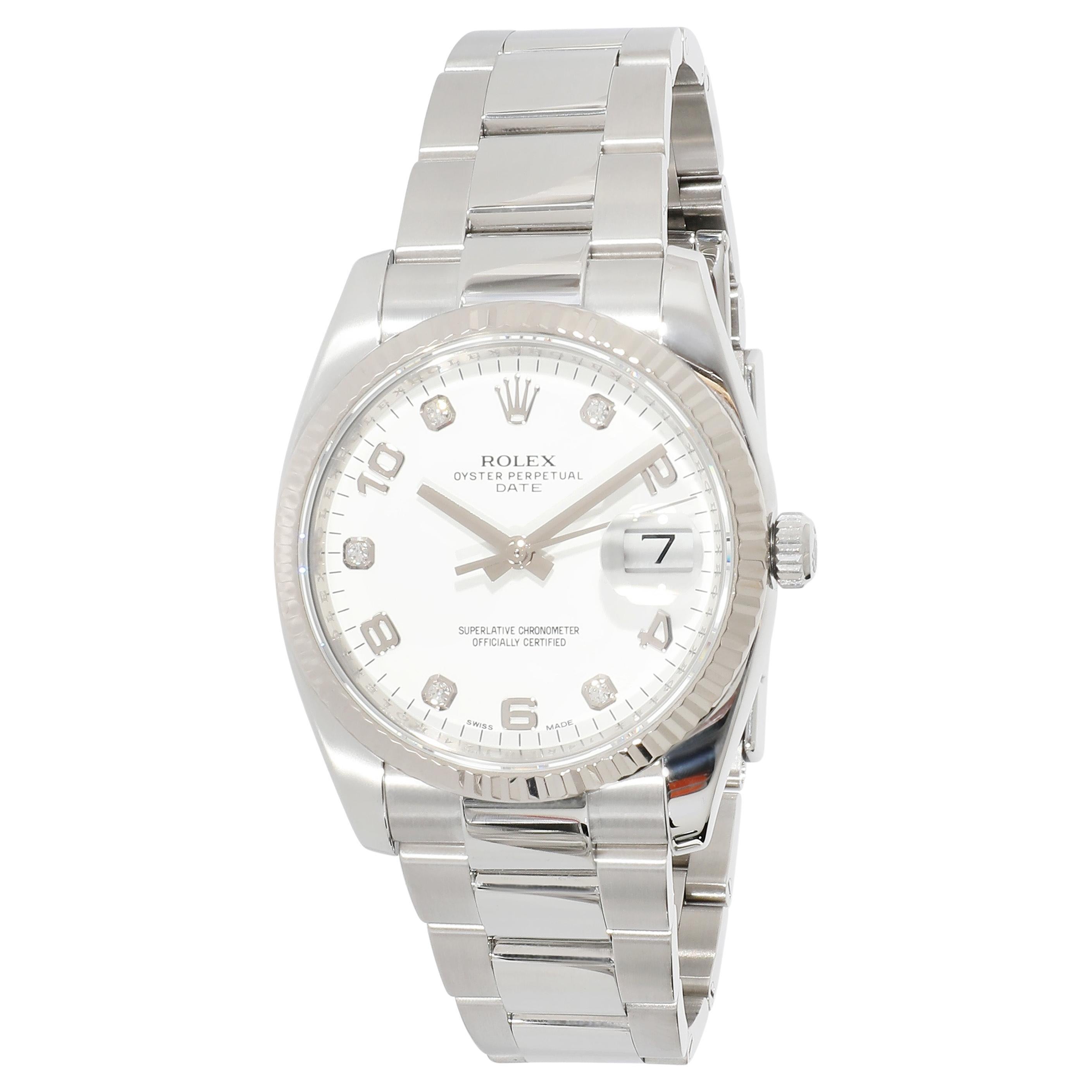 Rolex Date 115234 Unisex Watch in 18kt Stainless Steel/White Gold