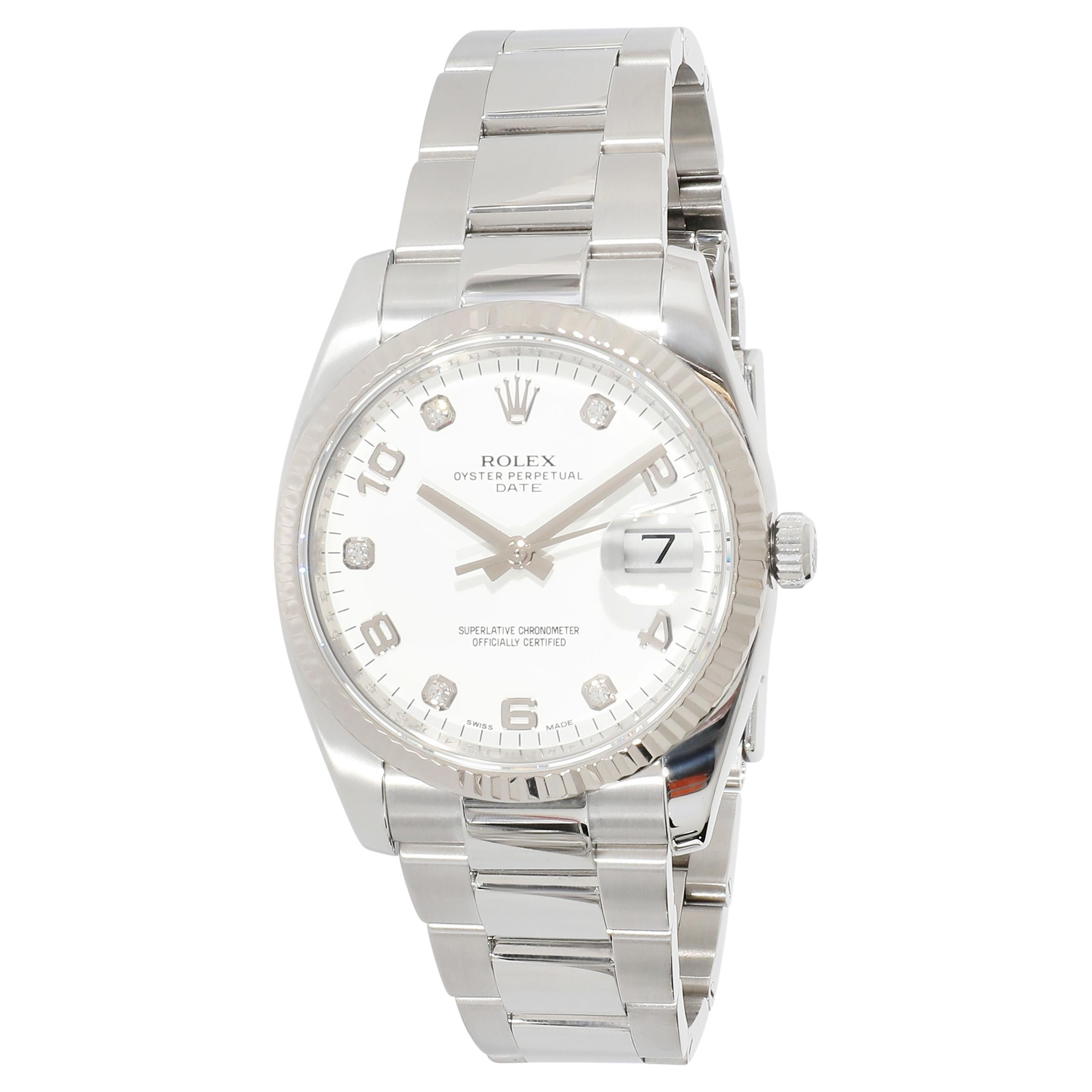 Rolex Date 115234 Unisex Watch in 18kt Stainless Steel White Gold
