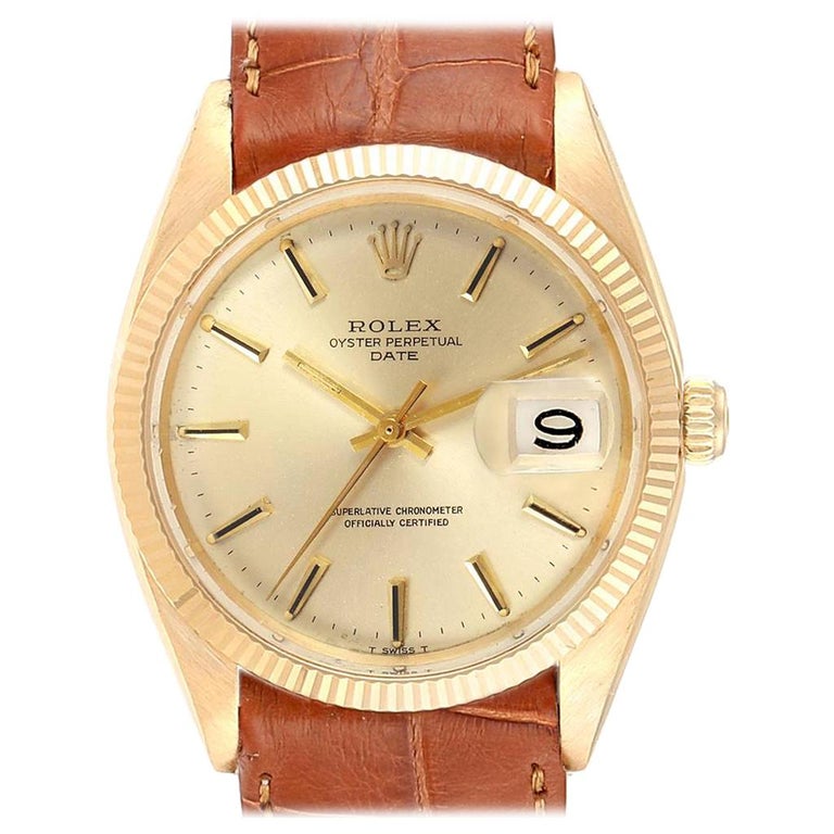 Rolex Date 14 Karat Yellow Gold Automatic Vintage Men's Watch 1503 For Sale at 1stDibs Rolex Date 14 Karat Yellow Gold Automatic Vintage Men's Watch 1503 For Sale at 1stDibs