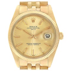 Rolex Date 14 Karat Yellow Gold Jubilee Bracelet Vintage Men's Watch 1503