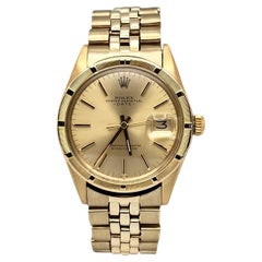 Rolex Date 14K Yellow Gold 1503 34mm Champagne Dial Jubilee Band