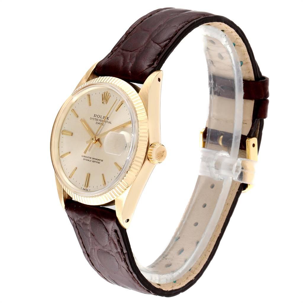 Rolex Date 14 Karat Yellow Gold Automatic Vintage Men's Watch 1503 For Sale 1