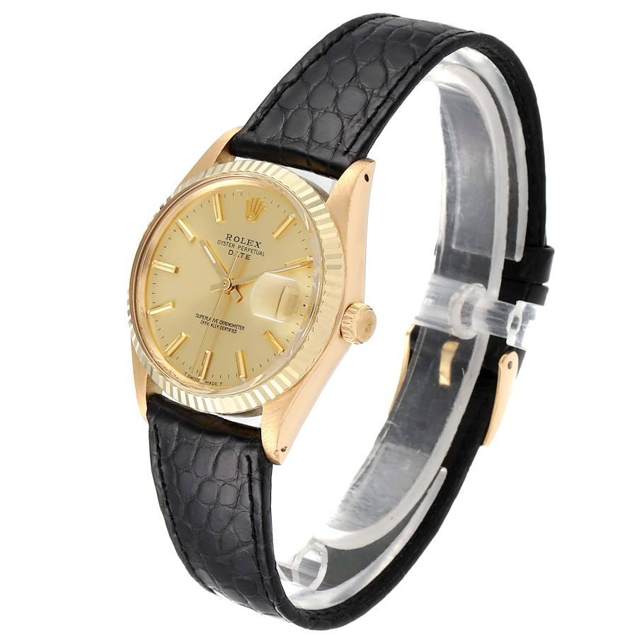 Men's Rolex Date 14 Karat Yellow Gold Automatic Vintage Men’s Watch 1503