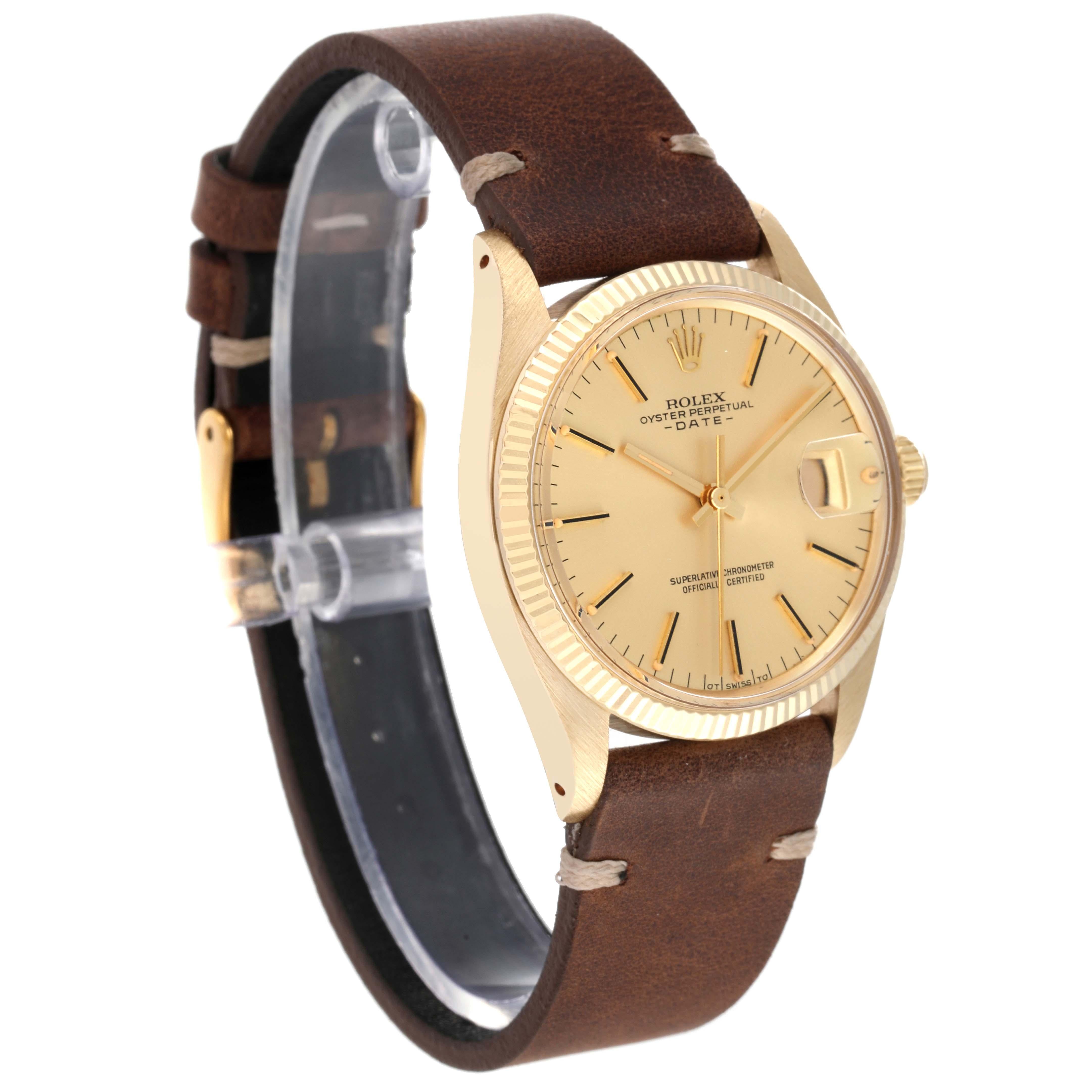 Men's Rolex Date 14K Yellow Gold Automatic Vintage Mens Watch 1503