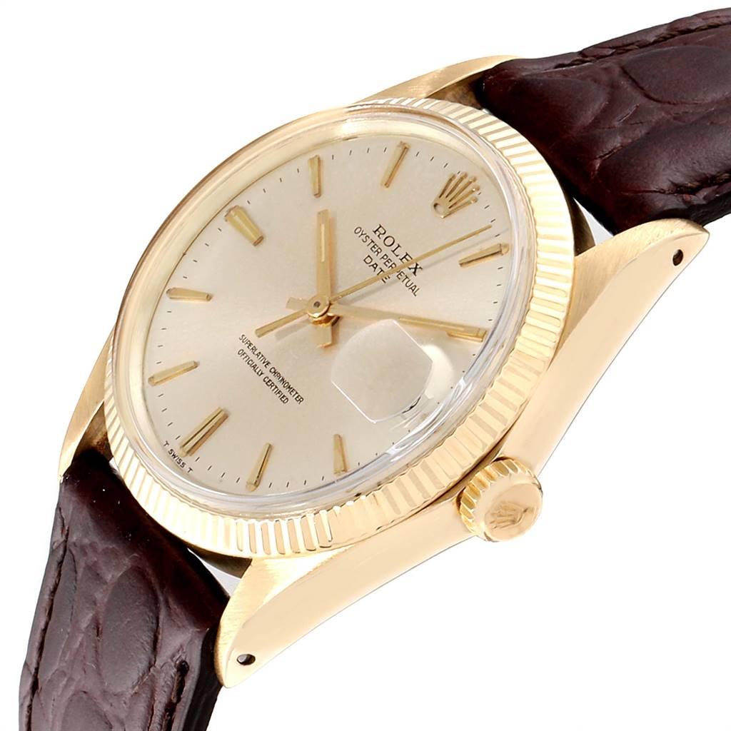Rolex Date 14 Karat Yellow Gold Automatic Vintage Men's Watch 1503 For Sale 2