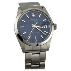 Rolex Date 1500 34mm Blue Mosaic Dial Stainless Steel