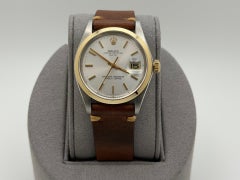 Rolex Date 1500 34mm Cadran argenté Or jaune Acier inoxydable