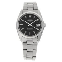 Retro Rolex Date 1500 in Stainless Steel with a Black dial 34mm Automatic watch