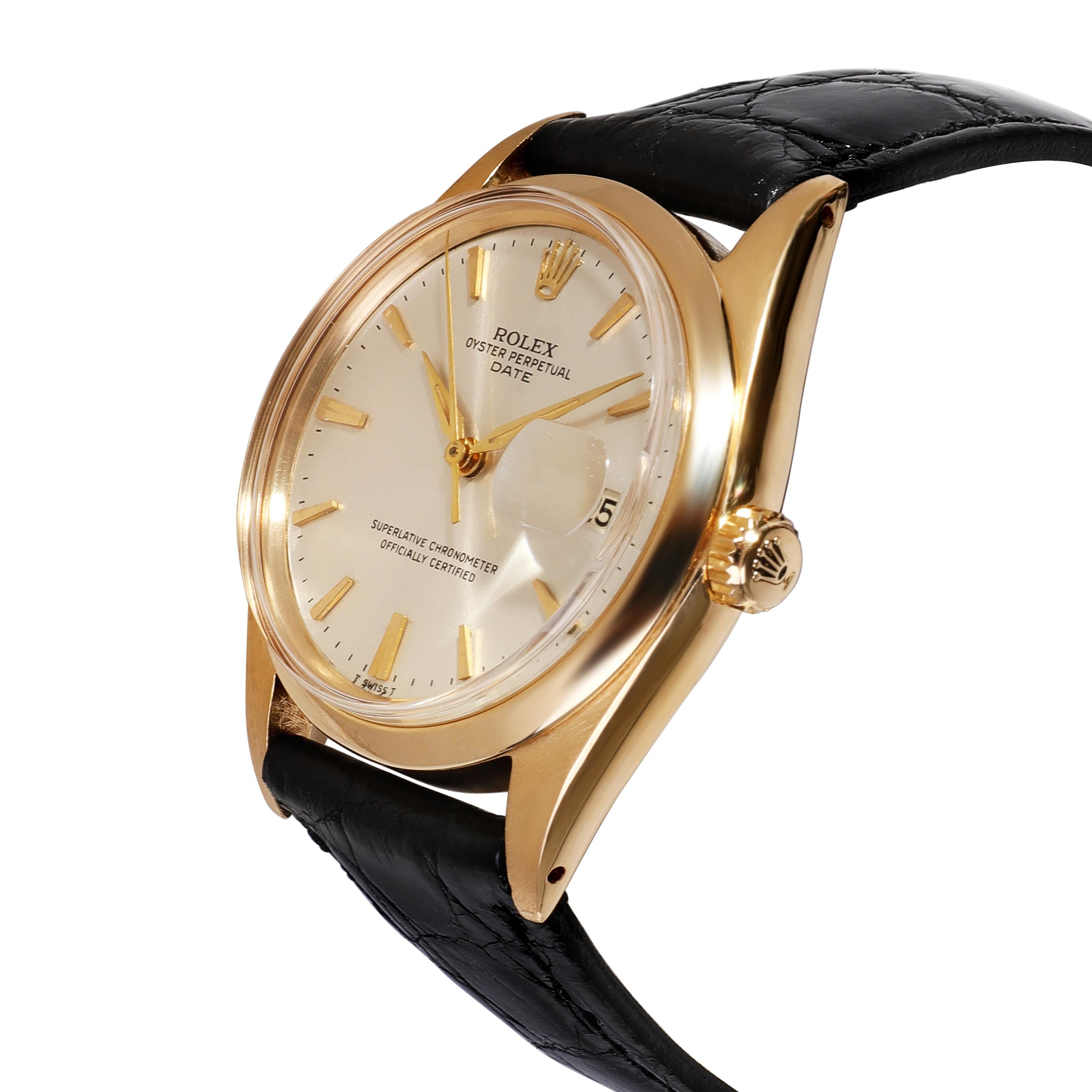 Rolex Date 1500 Men's Watch in 18kt Yellow Gold 1