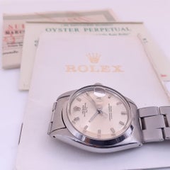 Rolex Date 1500, Silver Dial, Certified and Warranty