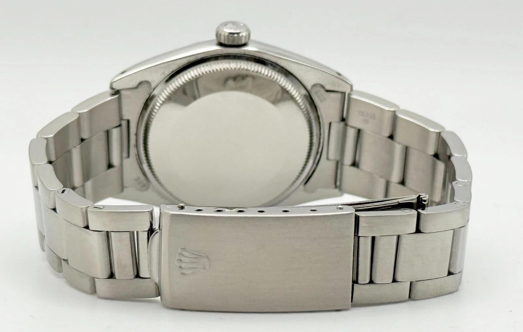  Rolex Montre Date 1500 avec cadran argenté en acier inoxydable 34 mm Unisexe 