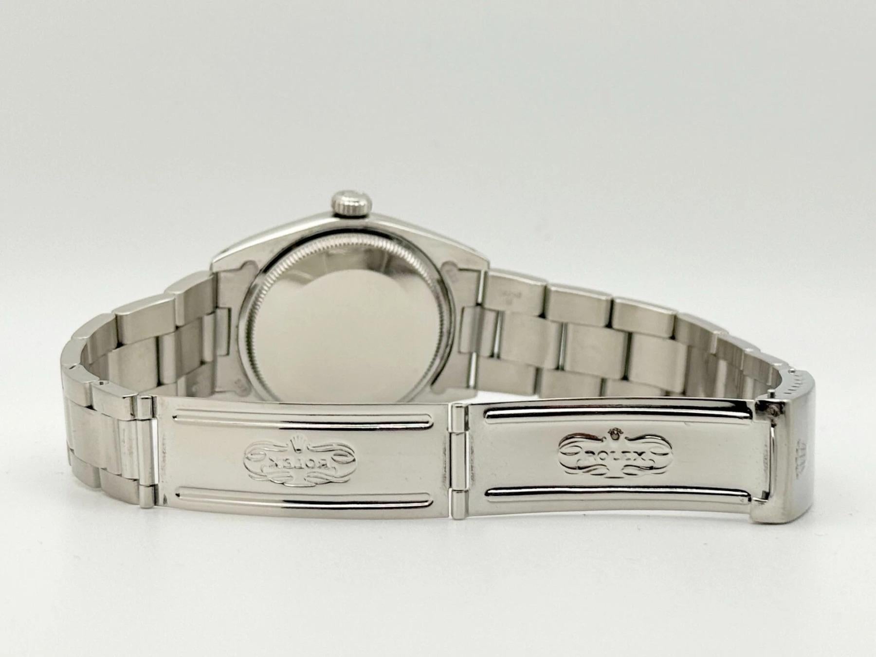 Rolex Montre Date 1500 avec cadran argenté en acier inoxydable 34 mm 1
