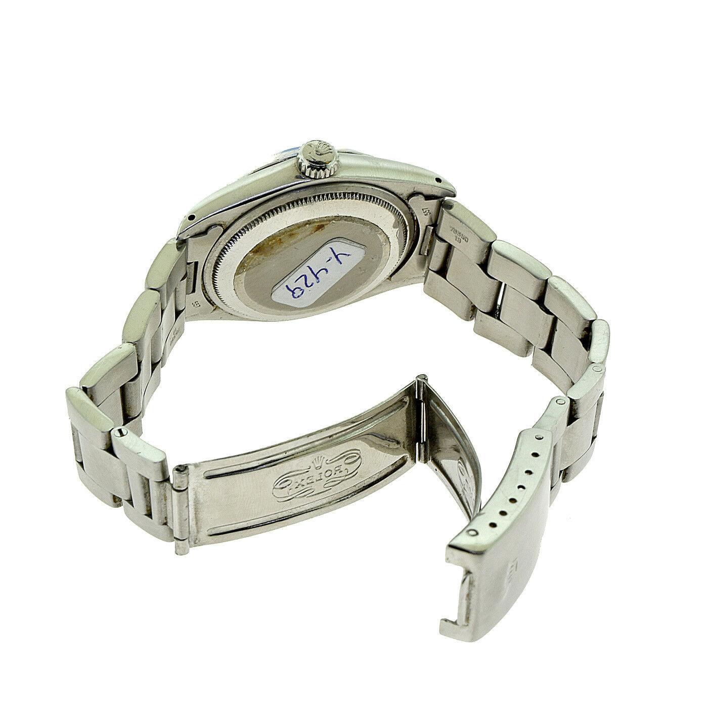 Women's or Men's Rolex Date 1500 Steel Custom Color Light Blue Dial Wristwatch 'W-131'