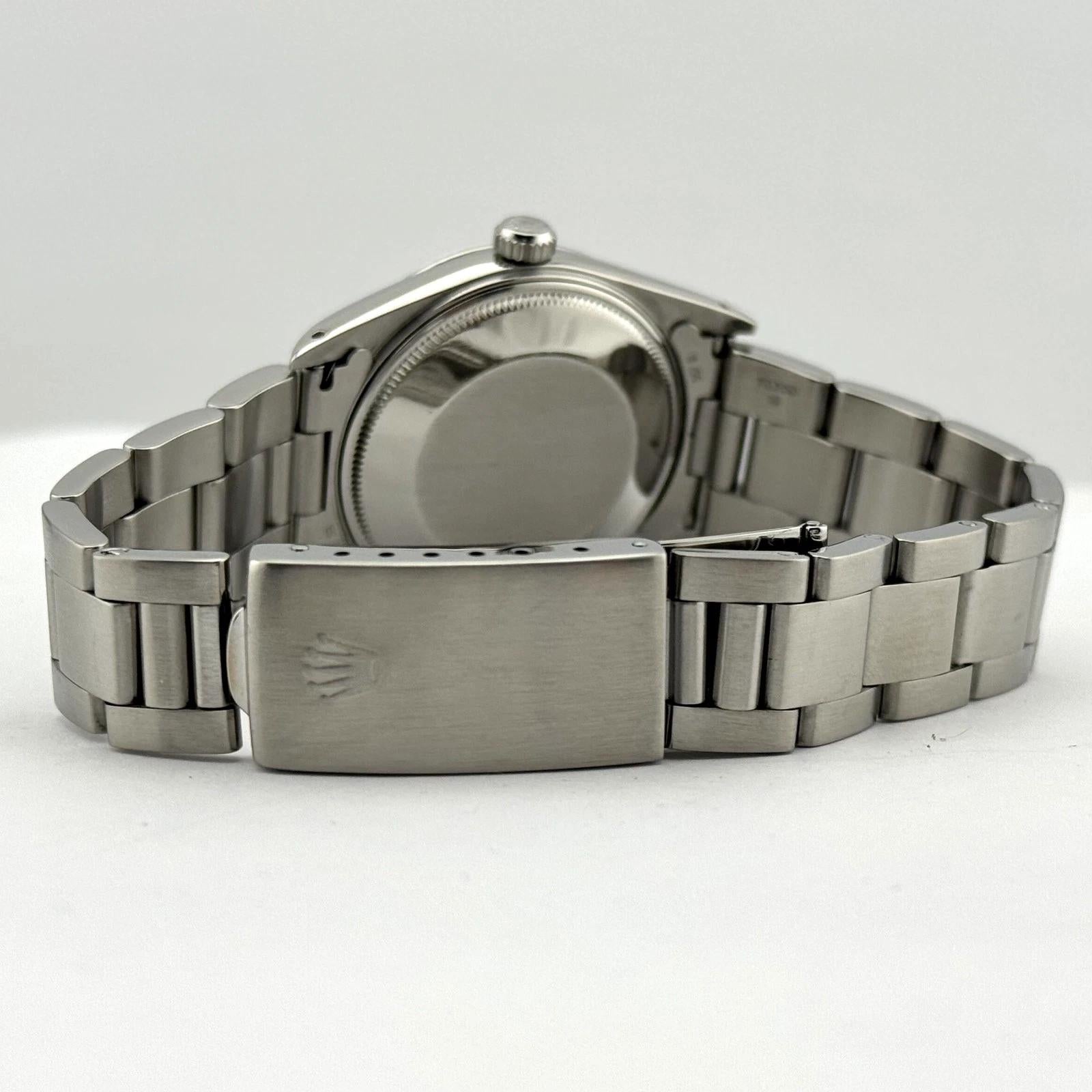 Rolex Date 15000 34mm Stainless Steel Silver Dial Service Card For Sale 6
