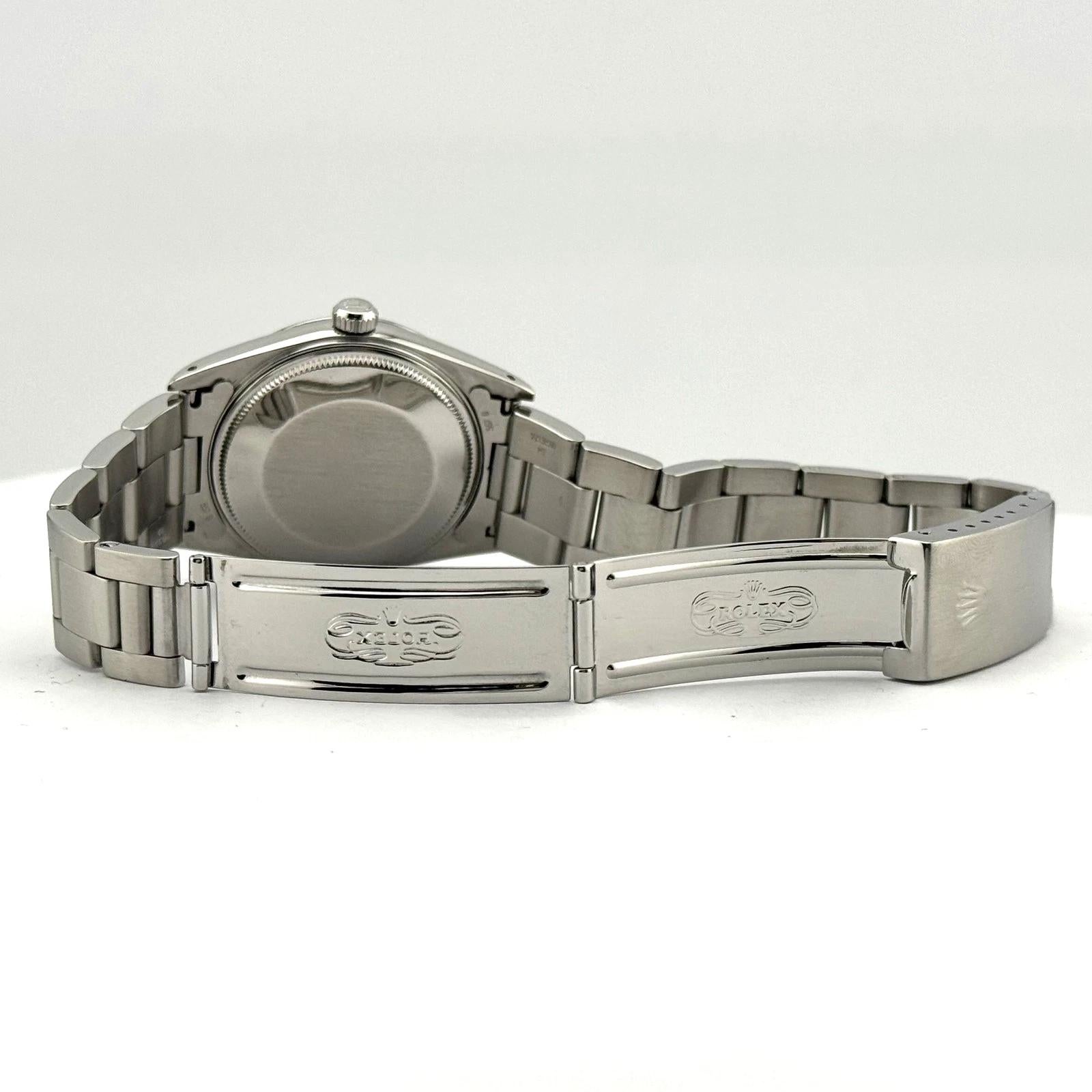 Rolex Date 15000 34mm Stainless Steel Silver Dial Service Card For Sale 7