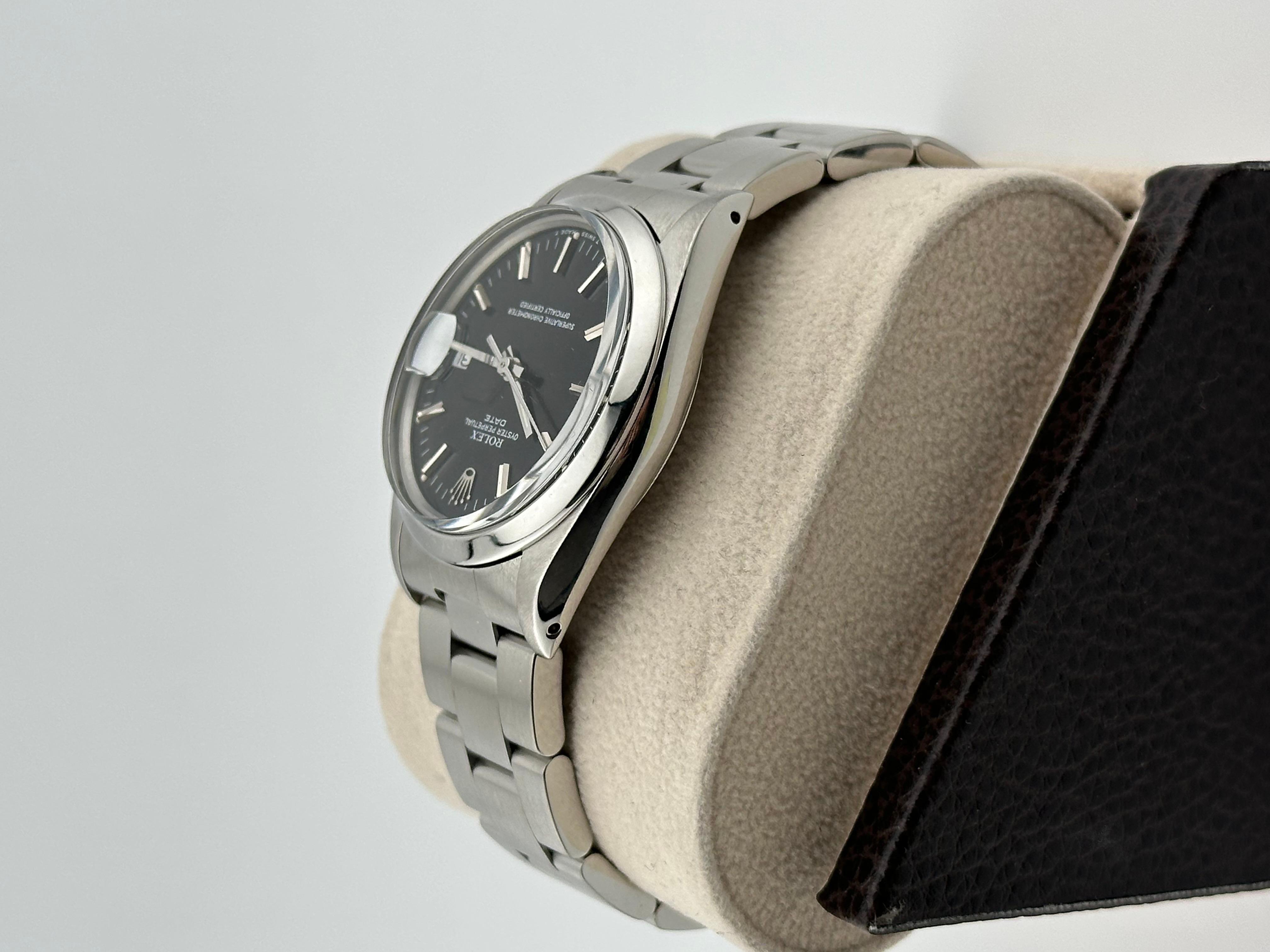 Rolex Date 15000 Black Dial Stainless Steel For Sale 1