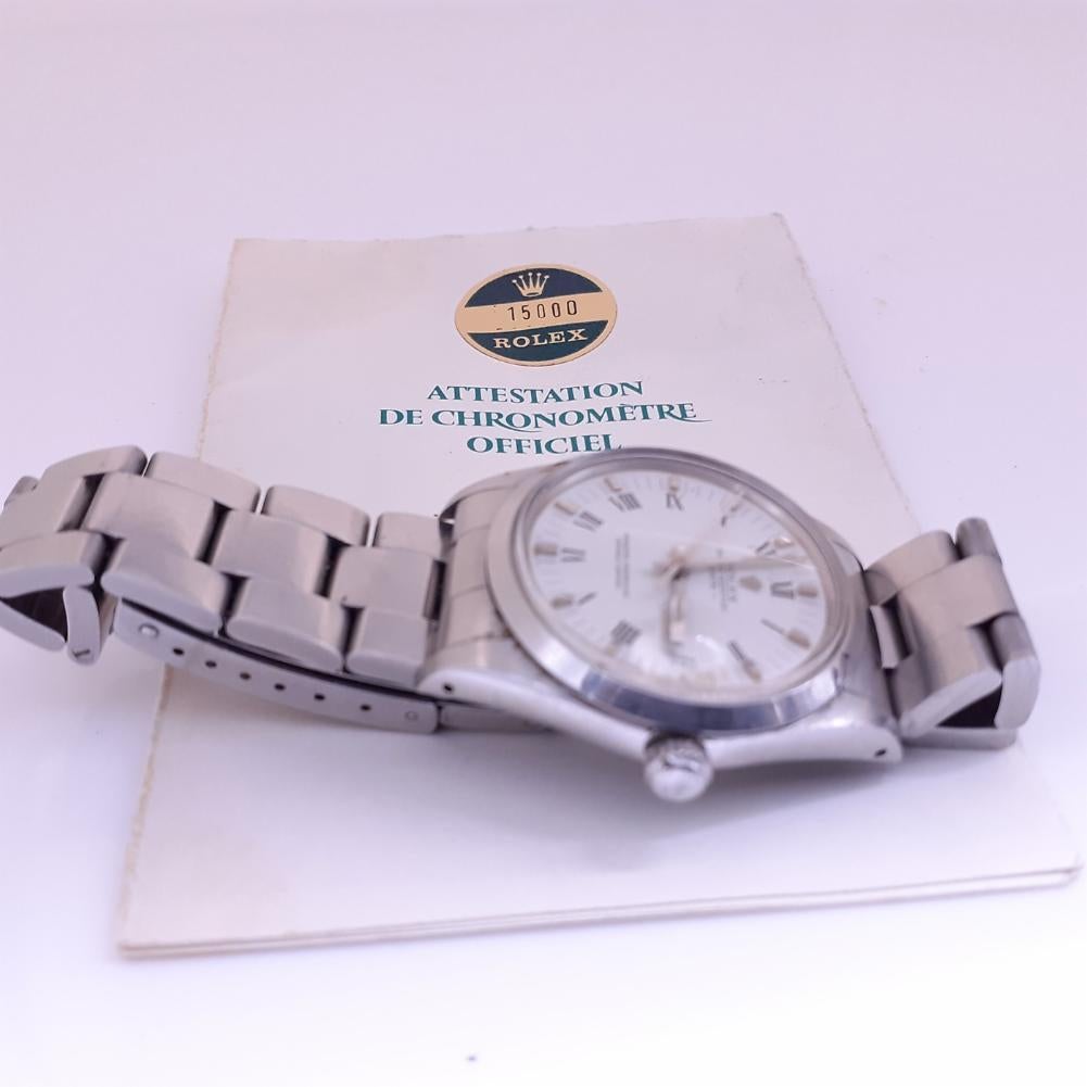 Rolex Date Reference #: 15000. Mens Automatic Self Wind Watch Stainless Steel White 0 MM. Verified and Certified by WatchFacts. 1 year warranty offered by WatchFacts.

