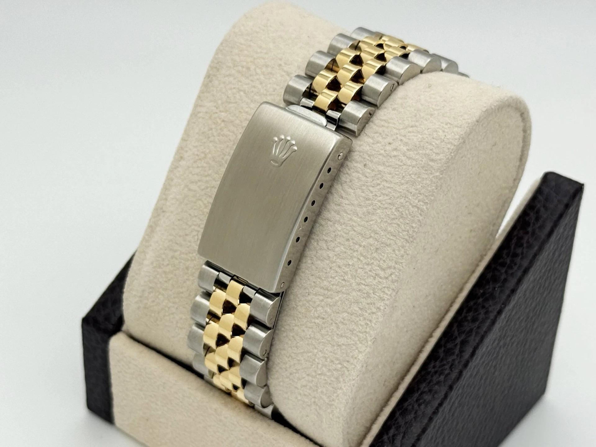 Rolex Date 15003 34mm Cadran Champagne Or jaune 18k Acier inoxydable Jubilé Bon état - En vente à San Diego, CA